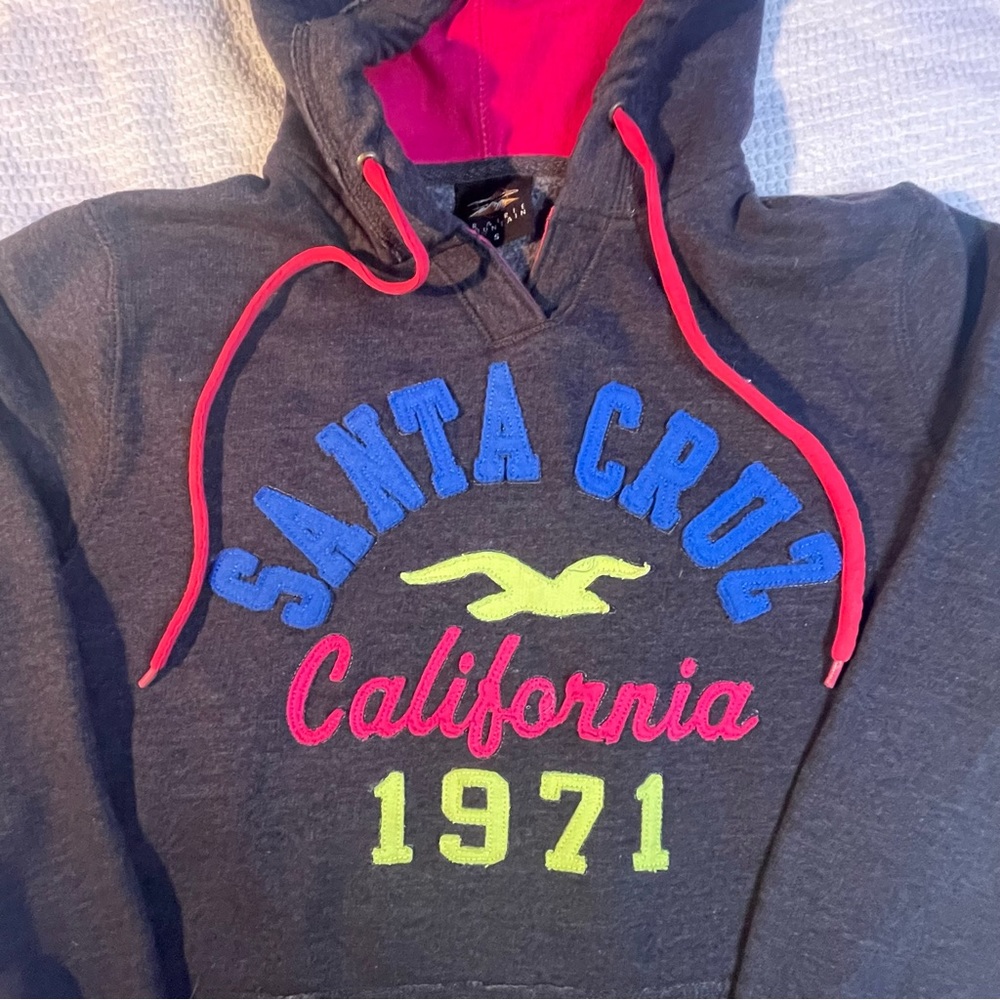 Santa Cruz Womens Hoodie womans SizeS Gray neon spellout🌊🏄🏽‍♀️🏄🏽‍♂️
